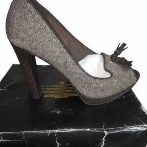 Franco Sarto Textured Brown Heels